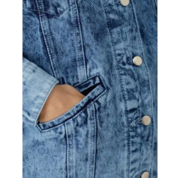 Sipos Zinna Knit Hooded Acid Wash Denim Jean Jacket. Blue Green Size M #908 - Picture 4 of 10